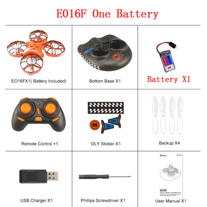 Eachine E016F 3-in-1 EPP Flying Air Boat Land Driving Mode Detachable RC Drone Quadcopter