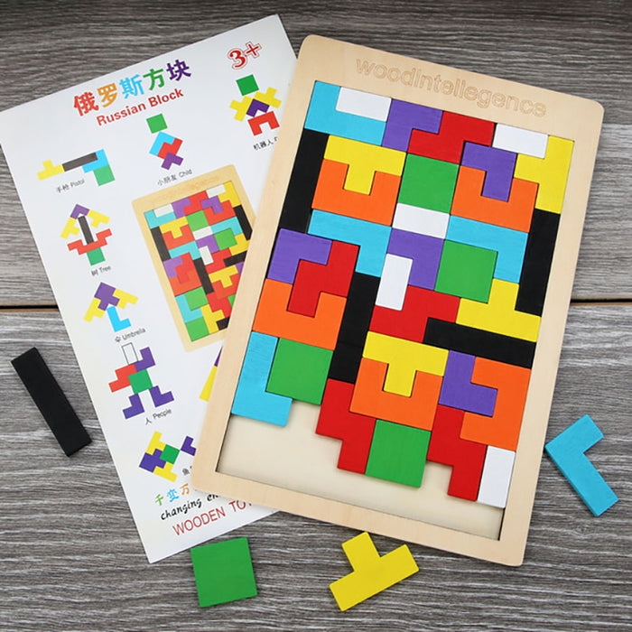 Wooden Jigsaw Puzzles Baby Toy Tangram Montessori Materials Educational Toys
