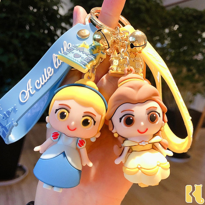 Disney Anime Cartoon Princess Keychain Mermaid Toys