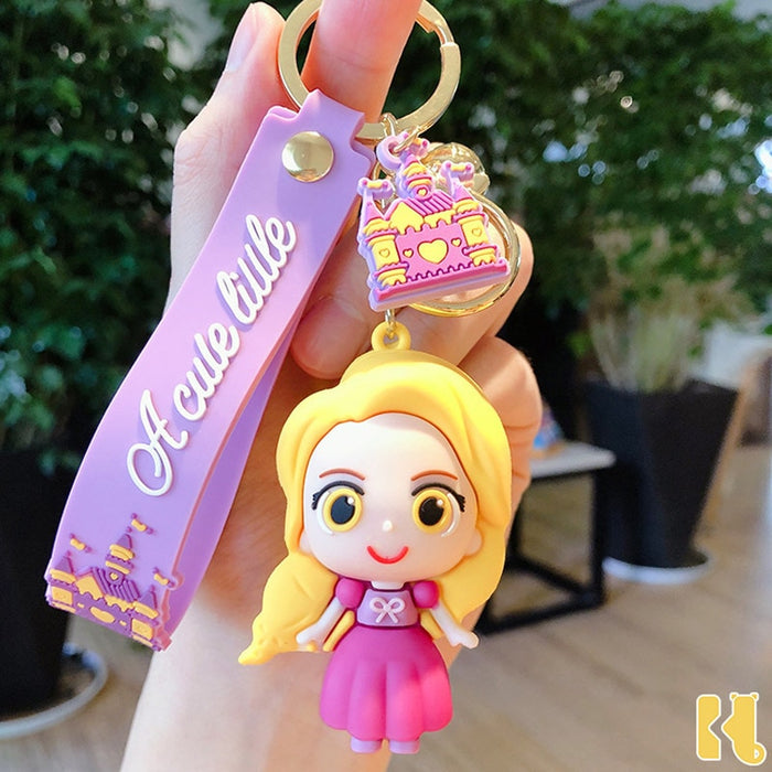 Disney Anime Cartoon Princess Keychain Mermaid Toys