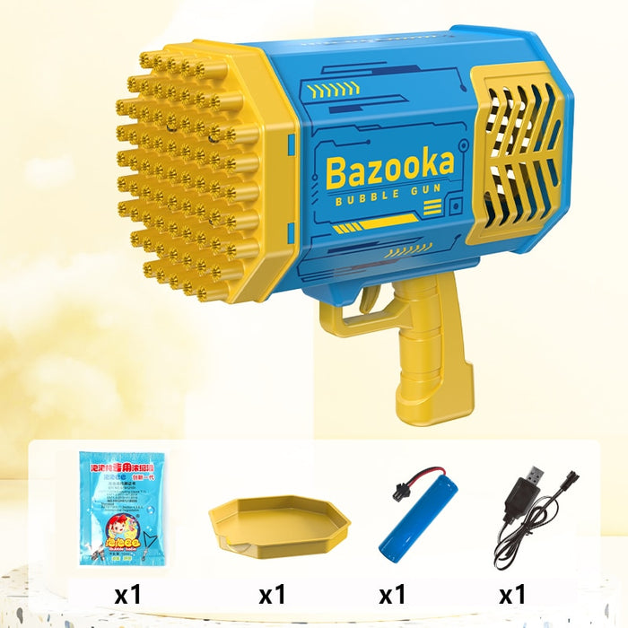 Hot Kids Gatling Bubble Gun Toy 64-Hole Charging Electric Automatic Bubble Machine