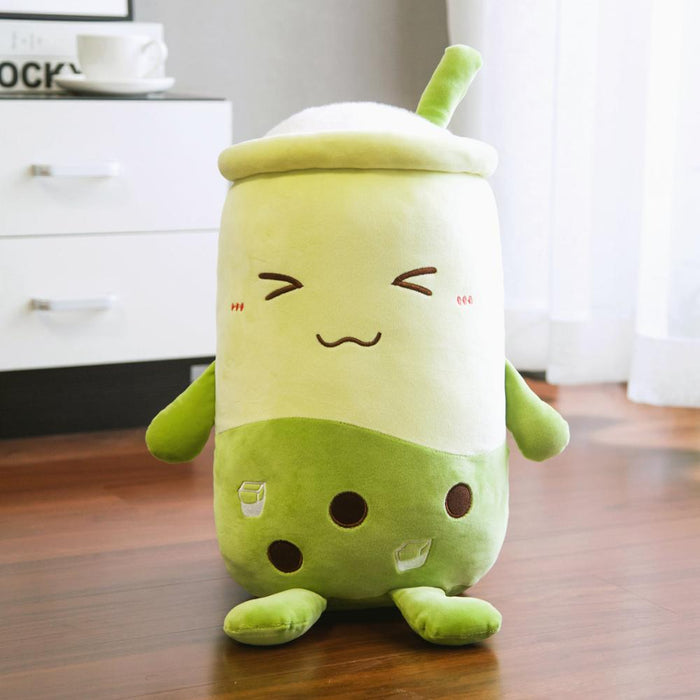 Cute Boba Milk Tea Plushie Toy Soft Stuffed Apple Pink Strawberry Taste
