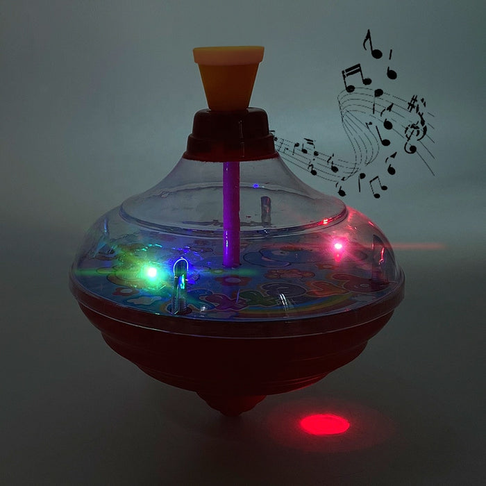 Spinning Top Toy with LED and Music Peg-top Hand Spinner Gyro Toy