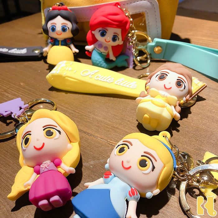 Disney Anime Cartoon Princess Keychain Mermaid Toys
