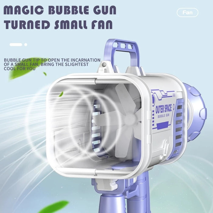 Hot Kids Gatling Bubble Gun Toy 64-Hole Charging Electric Automatic Bubble Machine