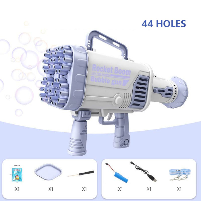 Hot Kids Gatling Bubble Gun Toy 64-Hole Charging Electric Automatic Bubble Machine