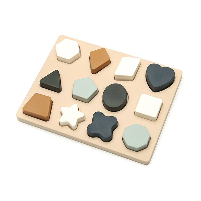 Montessori Silicone Toys 3D Puzzle Colorful Stacking Blocks Geometric Baby Educational Toys
