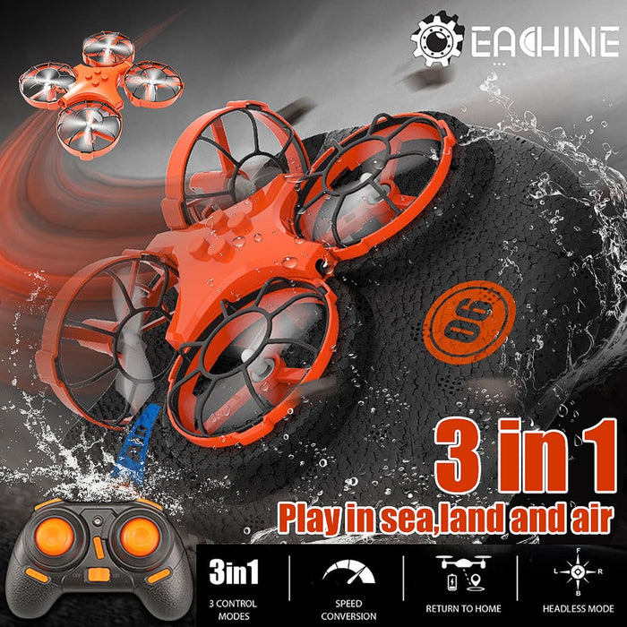 Eachine E016F 3-in-1 EPP Flying Air Boat Land Driving Mode Detachable RC Drone Quadcopter