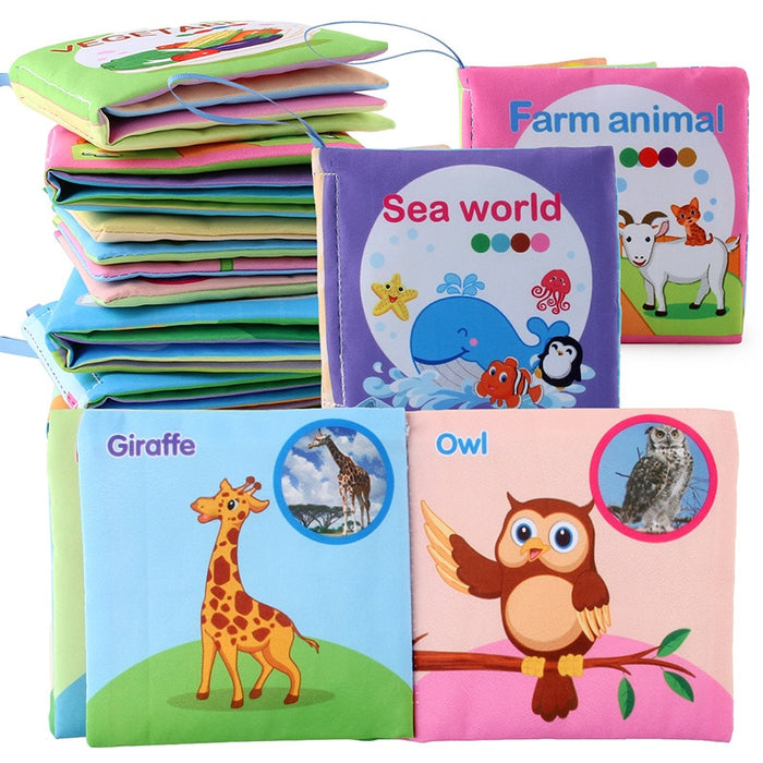 Hand Puppet Fabric Books Newborn Baby Educational Cloth Book