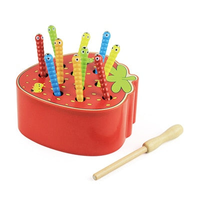 Toddler Toy Magnetic Woodpecker Catching Worms and Feeding Game Toys Set
