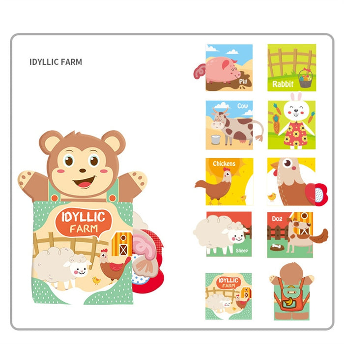Hand Puppet Fabric Books Newborn Baby Educational Cloth Book