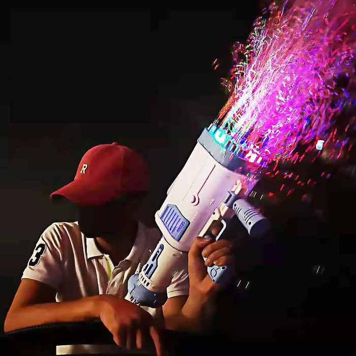 Hot Kids Gatling Bubble Gun Toy 64-Hole Charging Electric Automatic Bubble Machine