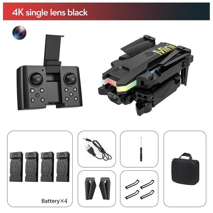 XT8 Mini Drone with Dual Camera HD 4K WIFI FPV One-Key Return Foldable RC Quadcopter Helicopter