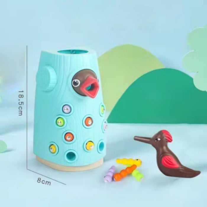 Toddler Toy Magnetic Woodpecker Catching Worms and Feeding Game Toys Set