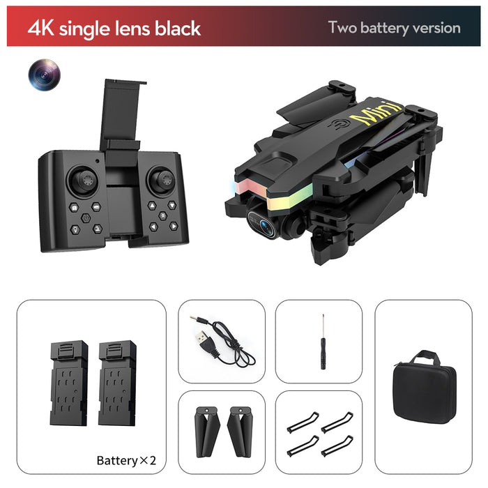 XT8 Mini Drone with Dual Camera HD 4K WIFI FPV One-Key Return Foldable RC Quadcopter Helicopter