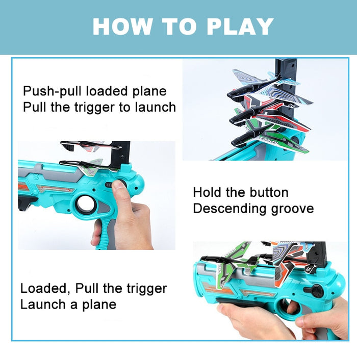 Catapult Plane Sports Game Outdoor Garden Child Airplane Launcher
