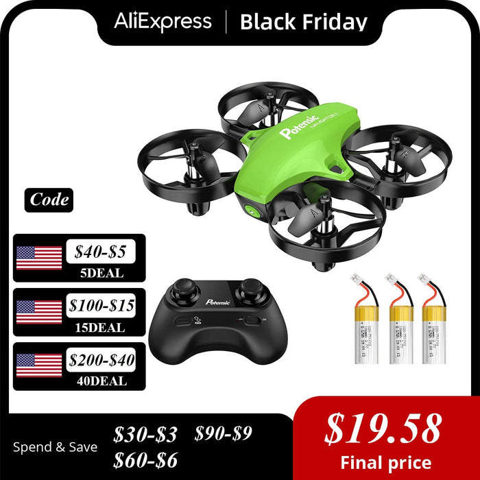 Potensic A20 RC Quadcopter Indoor Outdoor Mini Drone 2.4G Remote Control
