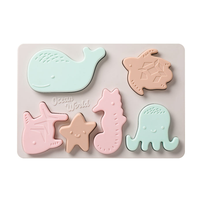 Montessori Silicone Toys 3D Puzzle Colorful Stacking Blocks Geometric Baby Educational Toys