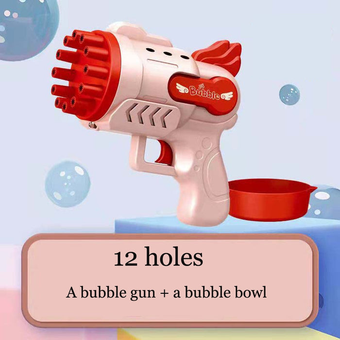 Bubble Gun Electric Automatic Soap Rocket Bubbles Machine Kids Portable