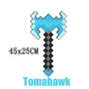 Game Minecraft Steve and Alex EVA Mosaic Diamond Transform form Sword to Pickaxe Axe Toy
