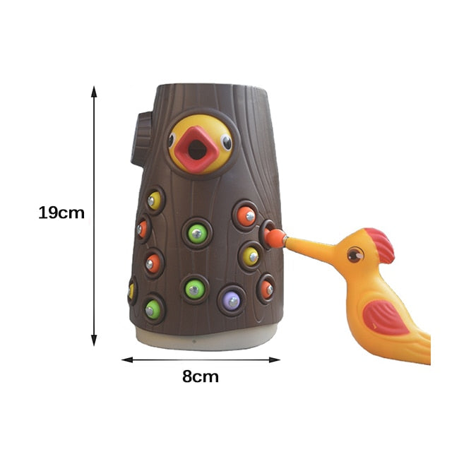 Toddler Toy Magnetic Woodpecker Catching Worms and Feeding Game Toys Set