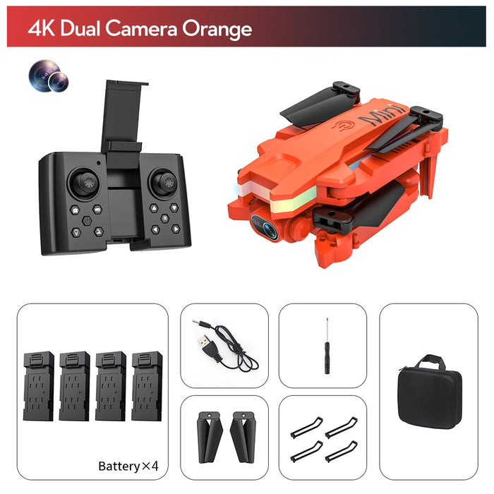 XT8 Mini Drone with Dual Camera HD 4K WIFI FPV One-Key Return Foldable RC Quadcopter Helicopter