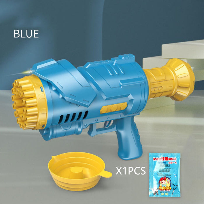 Hot Kids Gatling Bubble Gun Toy 64-Hole Charging Electric Automatic Bubble Machine