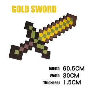Game Minecraft Steve and Alex EVA Mosaic Diamond Transform form Sword to Pickaxe Axe Toy