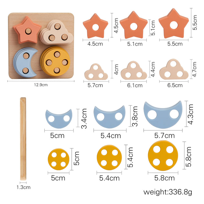 Montessori Silicone Toys 3D Puzzle Colorful Stacking Blocks Geometric Baby Educational Toys