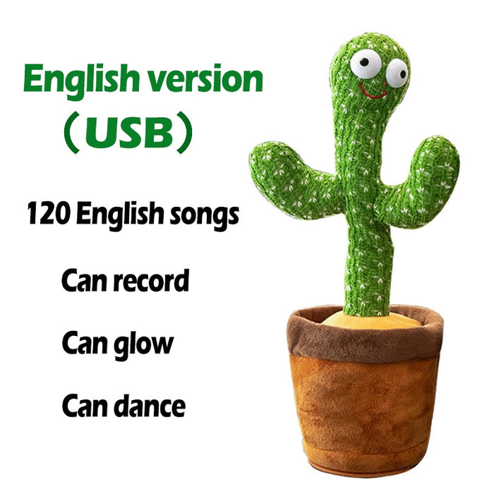 Dancing Cactus Toy Repeat Talking USB Charging Can Sing Record Cactus