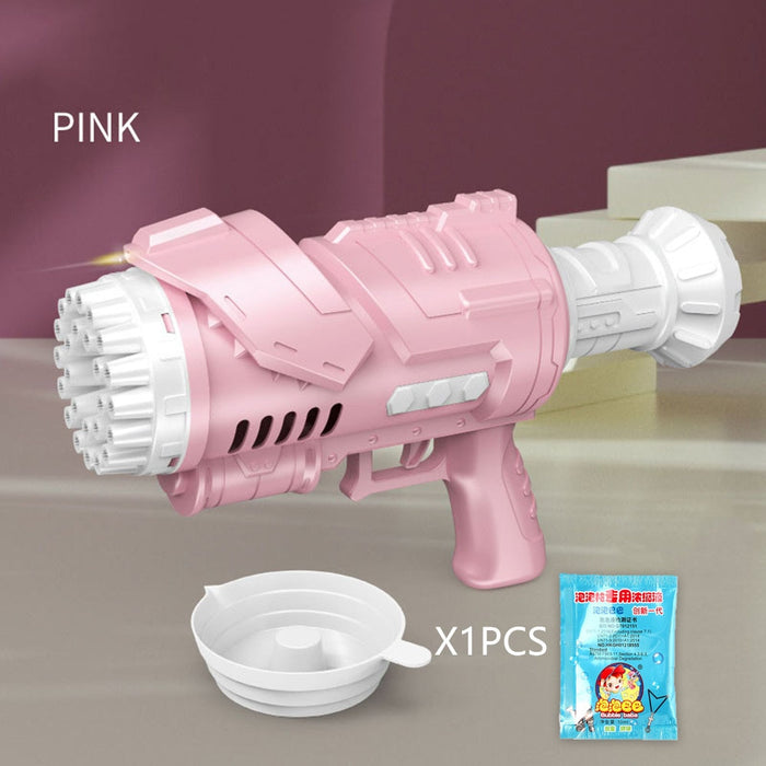 Hot Kids Gatling Bubble Gun Toy 64-Hole Charging Electric Automatic Bubble Machine