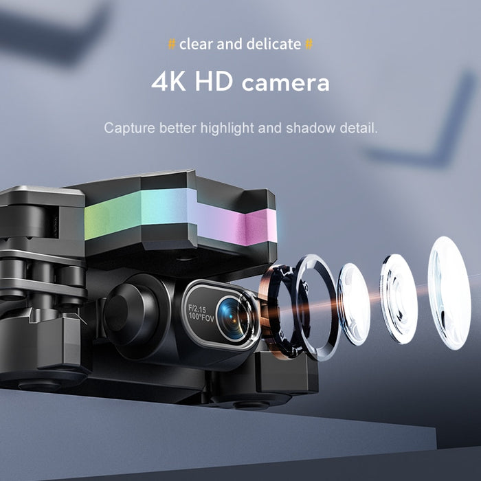 XT8 Mini Drone with Dual Camera HD 4K WIFI FPV One-Key Return Foldable RC Quadcopter Helicopter