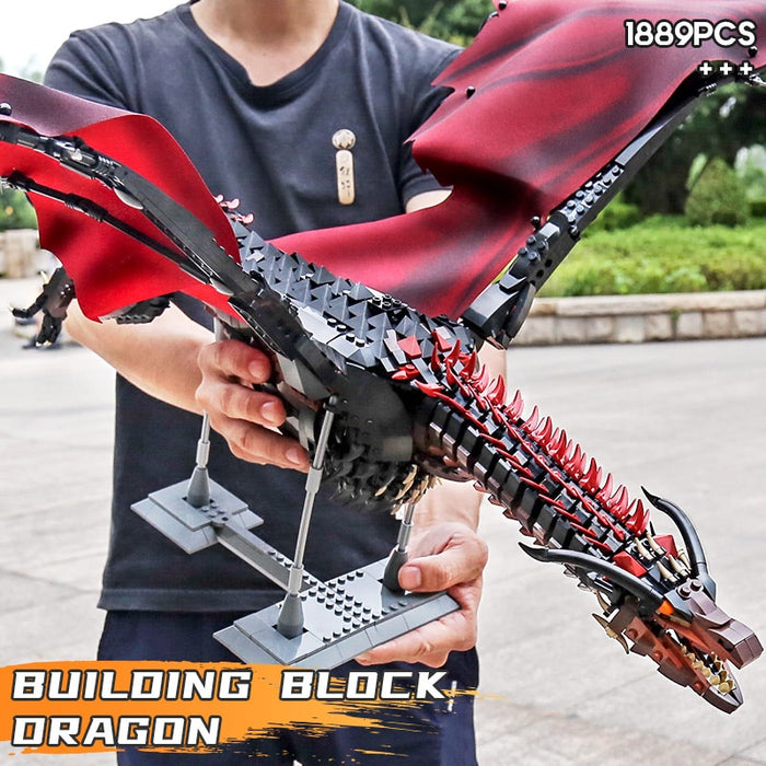 Compatible with Lego MOC Flying Building Blocks Giant Dragon Model