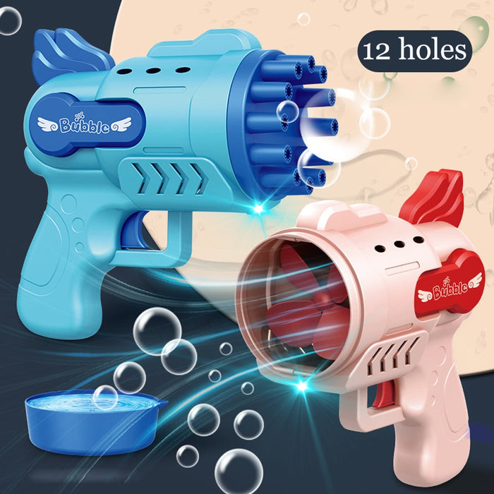 Bubble Gun Electric Automatic Soap Rocket Bubbles Machine Kids Portable