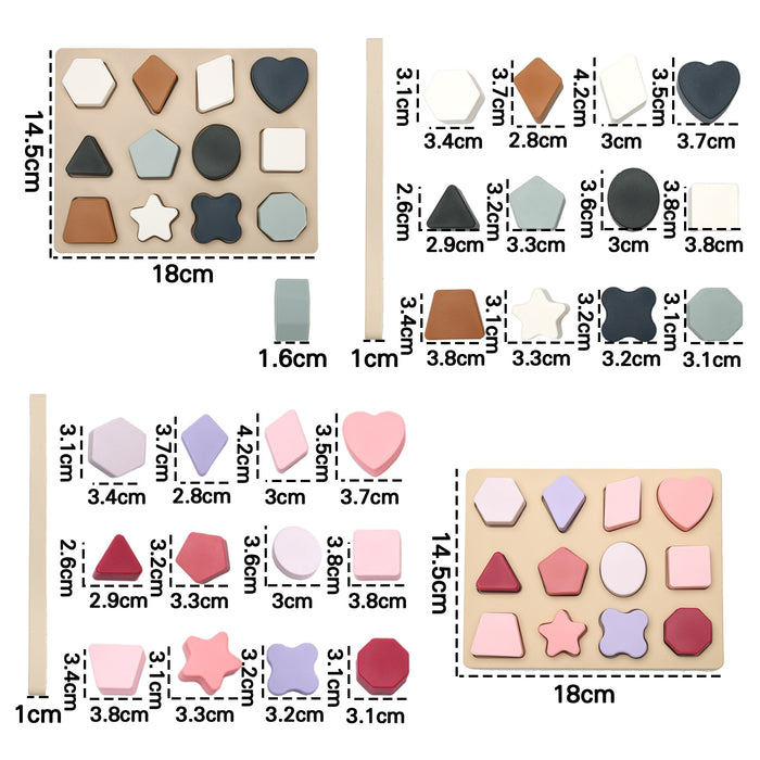 Montessori Silicone Toys 3D Puzzle Colorful Stacking Blocks Geometric Baby Educational Toys