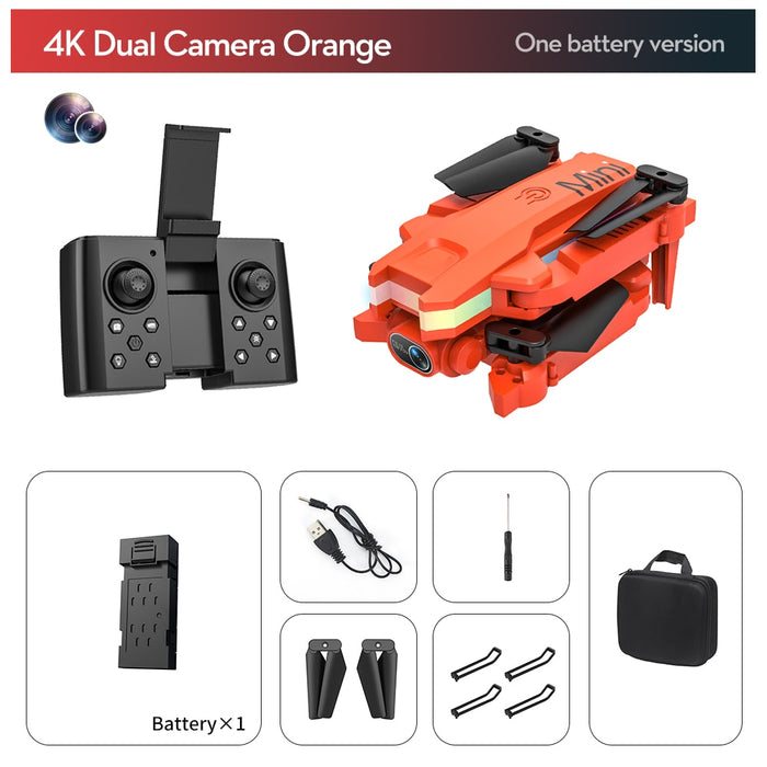 XT8 Mini Drone with Dual Camera HD 4K WIFI FPV One-Key Return Foldable RC Quadcopter Helicopter