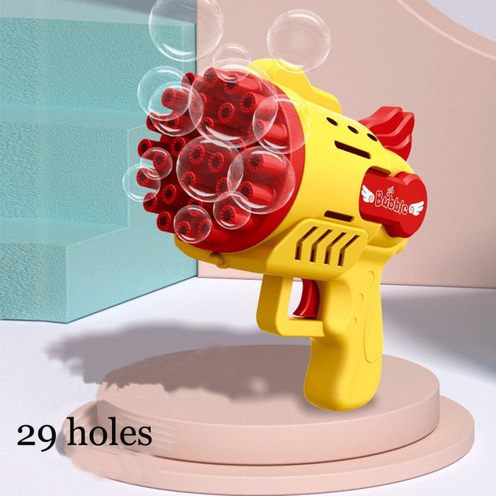 Bubble Gun Electric Automatic Soap Rocket Bubbles Machine Kids Portable