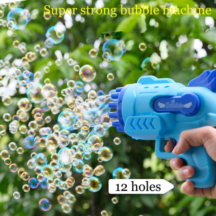 Bubble Gun Electric Automatic Soap Rocket Bubbles Machine Kids Portable